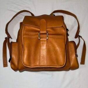 QVC Tan Leather Backpack